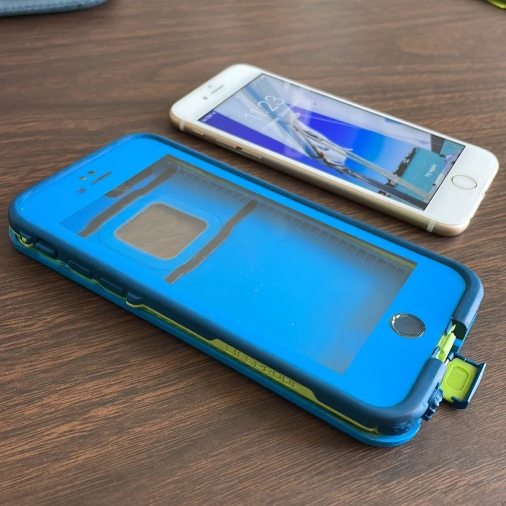 Rose gold Apple iPhone 6S 128GB with Lifeproof case